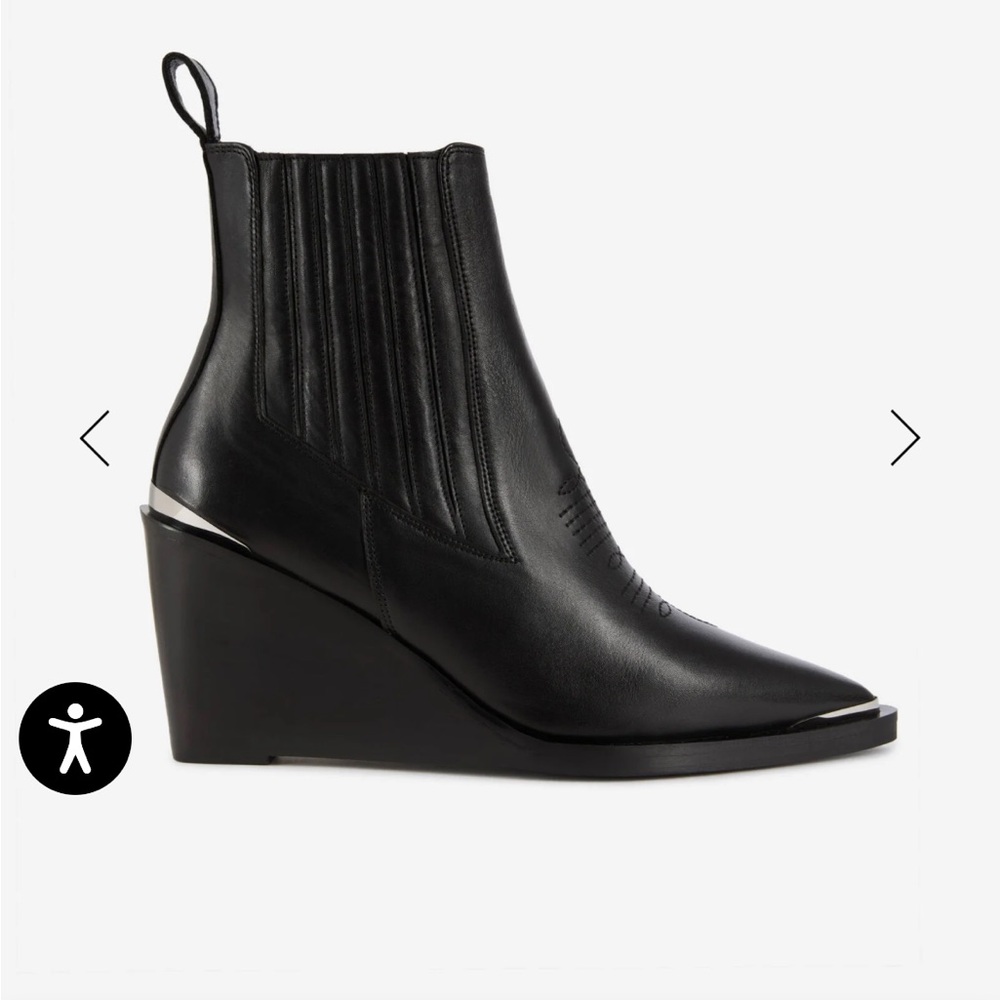 The Kooples Black Wedge Ankle Boots
